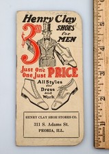 Vintage 1924 Henry Clay Shoes For Memo Book Peoria Illinois