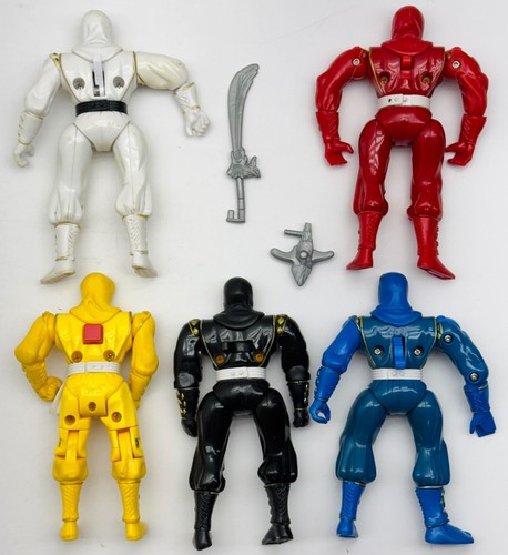 1995 Mighty Morphin Ninja Ranger LOT Pink Blue White Red Black Yellow FULL SET - Picture 10 of 13