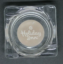 1980s VTG Advertising Ashtray Holiday Inn Logo Hotel Motel Clear And Brown 