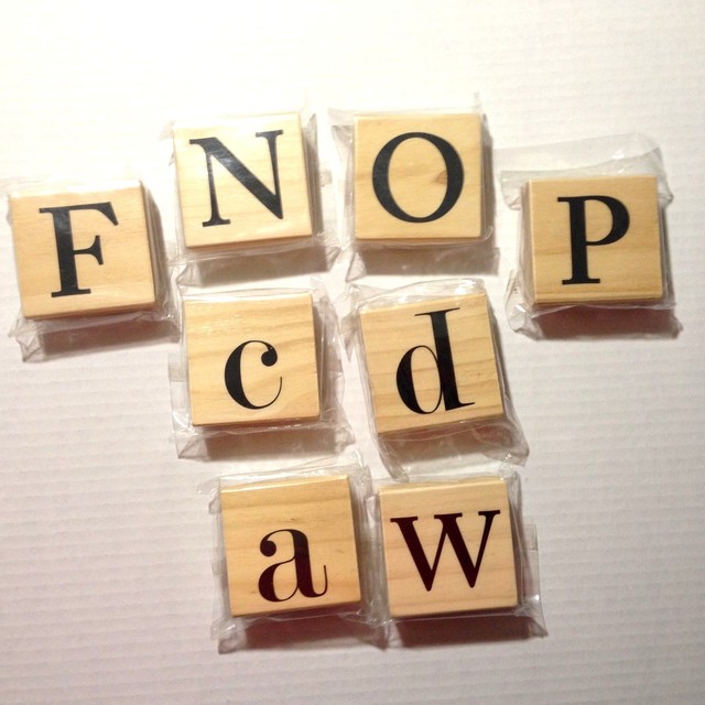 Monogram Rubber Stamps Alphabet Letter Wood Mount 2.5" X 2.5" by