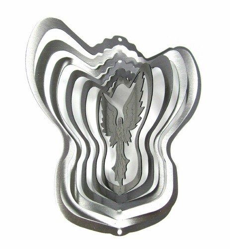 Silver Angel Wind Spinner 12 inch Beautiful Christmas Decor Garden Ornament New - Picture 3 of 3