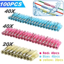 100pcs Heat Shrink Bullet Wire Connectors 22-10AWG Male Female Crimp Terminals