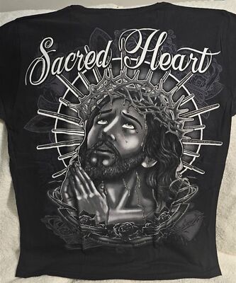 JESUS CHRIST SACRED HEART CROWN OF THORNS ROSE FLOWER PRAY GOD T
