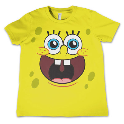 Officially Licensed Sponge Happy Face Unisex Kinder T-Shirt 3-12 Jahre