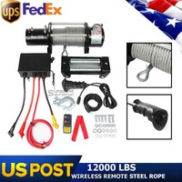 12v 12000lbs Electric Winch With Steel Wire Rope Wireless Remote Control Suv Usa 12v 12000lbs Electric Winch With Steel Wire Rope Wireless Remote Control Suv Usa