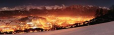 Landscape poland mountains valley lights glowing winter Custom Gaming Mat Desk