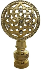 Royal Designs, Inc. Decorative Lustering Lotus Finial for Lampshade Polish Brass