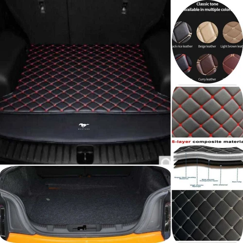 For Ford Mustang Coupe/Convertible Car Floor Mats & Trunk Mat Waterproof Carpets - Picture 47 of 52