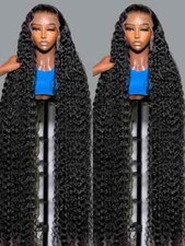 30 40 Inches 13x6 Deep Wave Human Hair Wig 13x4 360 HD Lace Frontal Hair Wigs
