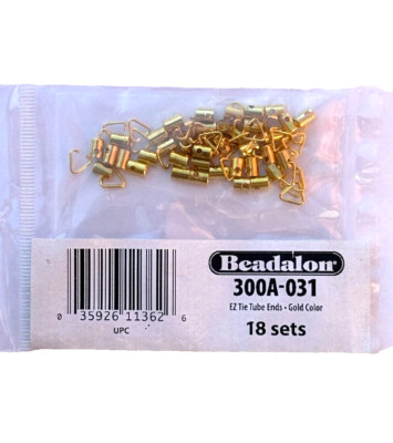 Beadalon Silver Plated EZ-Tie End Tubes 18 Sets