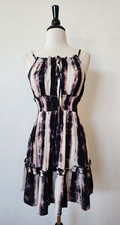 Urban Outfitters Dress New Size Small Black Tie Dye Boho Retro Ruffle Hippy