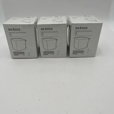 Set Of 3 IKEA SKADIS Container White Storage  3.5'' x 3.25'' x 3'' 203.207.98