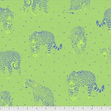 Fat Quarter Free Spirit Tula Pink "Daydreamer" Lil Jaguars Kiwi Green