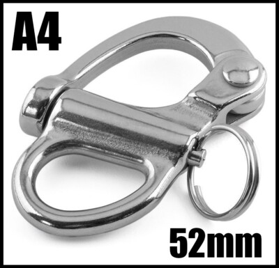52 mm fester Schnappschäkel Schnellverschluss Stiftschloss - A4 316 Marine Edelstahl