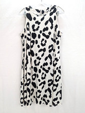 Est 1946 Womens White with Black Spots Sleeveless Dress Plus Size 14/16W