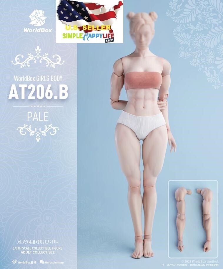 Worldbox AT206 B 1/6 PALE Female Muscle Durable Body FOR 12