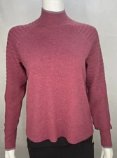 Smartwool Women's Edgewood Mock Neck Sweater color pink eggplant Size M NWT