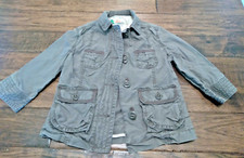 EUC Girls Gap Khaki Green Tan Brown Military Lightweight Jacket Coat Size 6-7