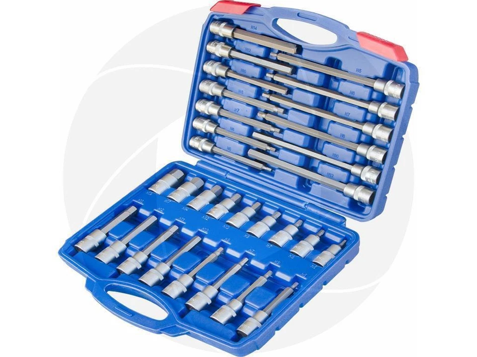 30 Piece Hexagonal 1/2 Spinner Socket Set H5-H19 Extra Long And Extra Short Bits - Image 3 of 4