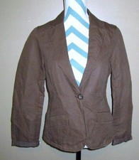 Womens Sz 10 Gap Brown With Pink Lining Long Sleeved Career Professional Blazer