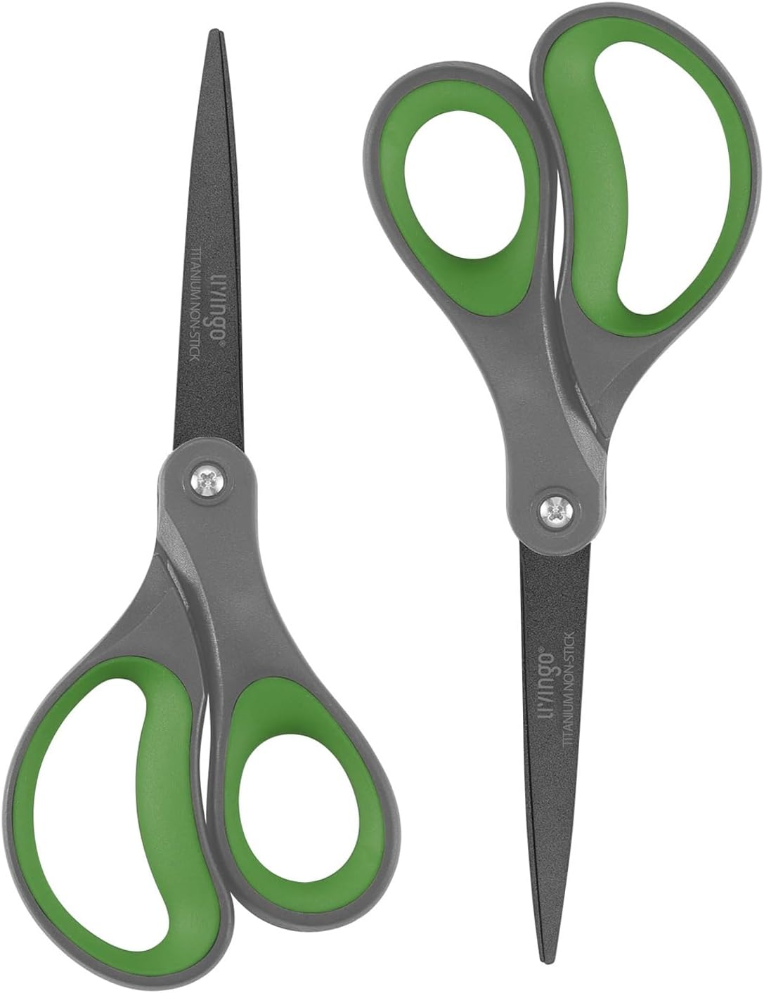 LIVINGO Sharp Scissors All Purpose - 2 Pack 8 Inch Titanium Coated Non Stick Ste