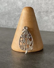 Retired James Avery Sterling Silver Texas Bluebonnet Charm 2.7 Grams (Cut Ring)