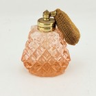 Vintage Pink Depression Glass Perfume Atomizer Bottle Brass Sprayer — photo 1