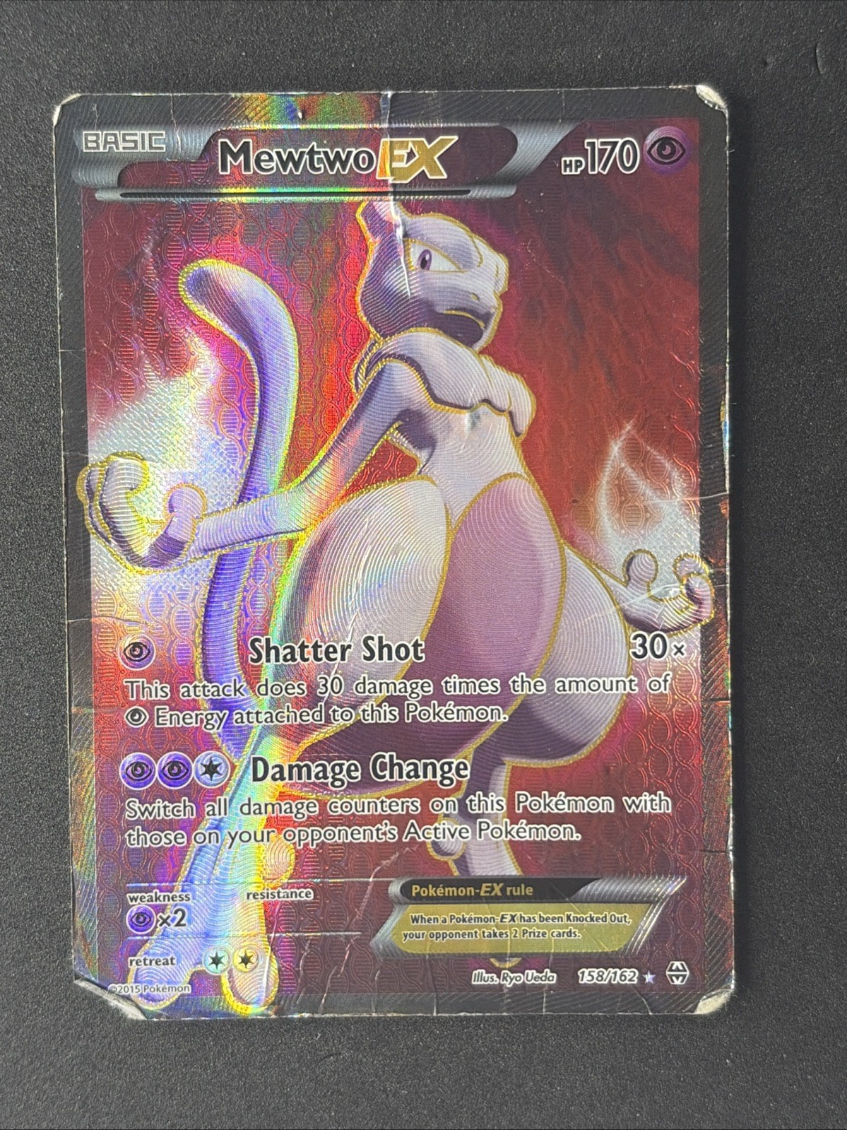 Pokemon Mewtwo EX 158 Full Art BKT 158/162 Holofoil XY - BREAKthrough Ultra HP