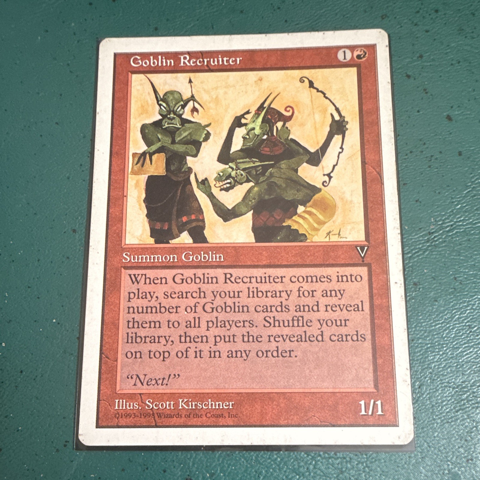 MTG Goblin Recruiter Visions Regular Card Heavily Played English Edition