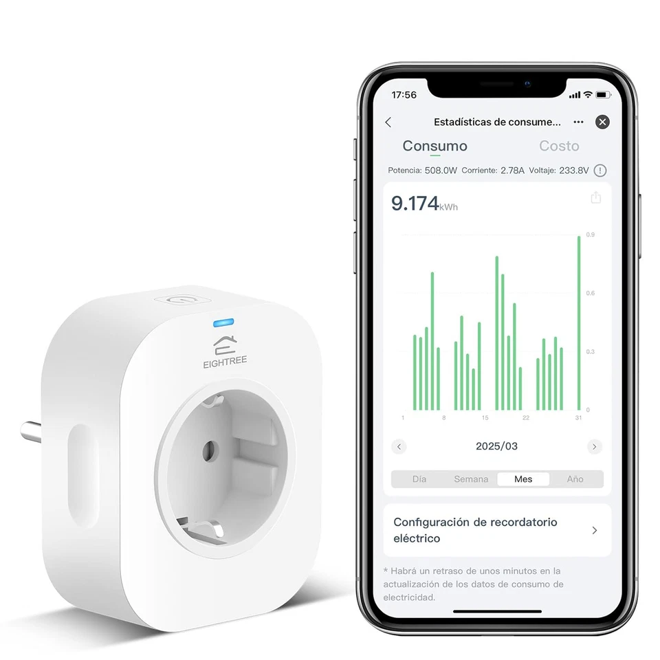 Enchufe Inteligente Wifi Con Medidor De Energía, Tomada Temporizador Programable - Imagen 2 de 4