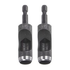 2 Sets Leather Hollow Punch Hex Shank for Drills 1/2" Hole Punch