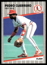 Pedro Guerrero 1989 Fleer #451 Cardinals MLB READ FREE SHIPPING AutographDen