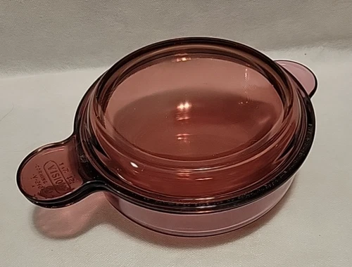 Cranberry Vision Corning Ware Grab It Bowl V-240-B Pyrex Lid 16 oz 2 cups Heat
