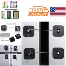 Large Area Adhesive Refrigerator Lock for Freezer and Cabinet Use