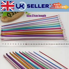 11Pcs Set Long Tunisian Afghan Crochet Hooks 25cm Carpet Rug Knitting Needles UK