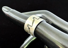 Vintage Native American STERLING SILVER 925 Incised 13MM Band Ring Size 6 - 7.2G