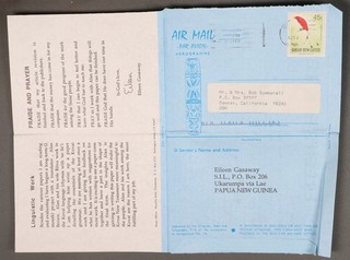 MayfairStamps Papua New Guinea 1982 Red Bird 45t to Downey CA Aerogramme aaz_194