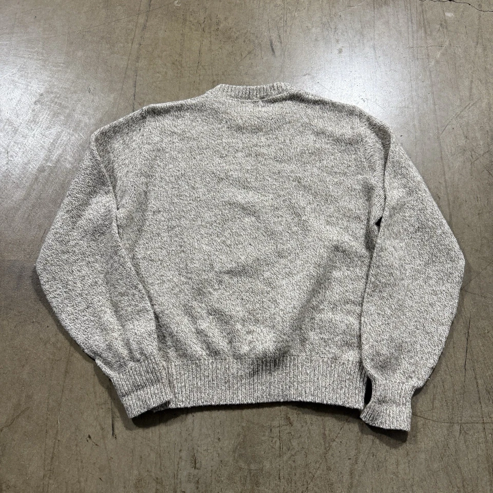Vintage Lands End Wool Blend Sweater Crewneck Pullover Beige Made in USA Size XL - Image 2 of 4