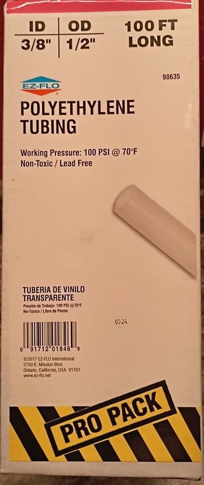 EZ-FLO 3/8-in ID x 100-ft Polyethylene White Polyethylene Tubing - Image 2 of 2