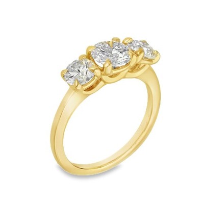 Trilogie-Ring 2,00 kt Gelbgold im Labor gezüchteter Diamant   kostenloser Versand