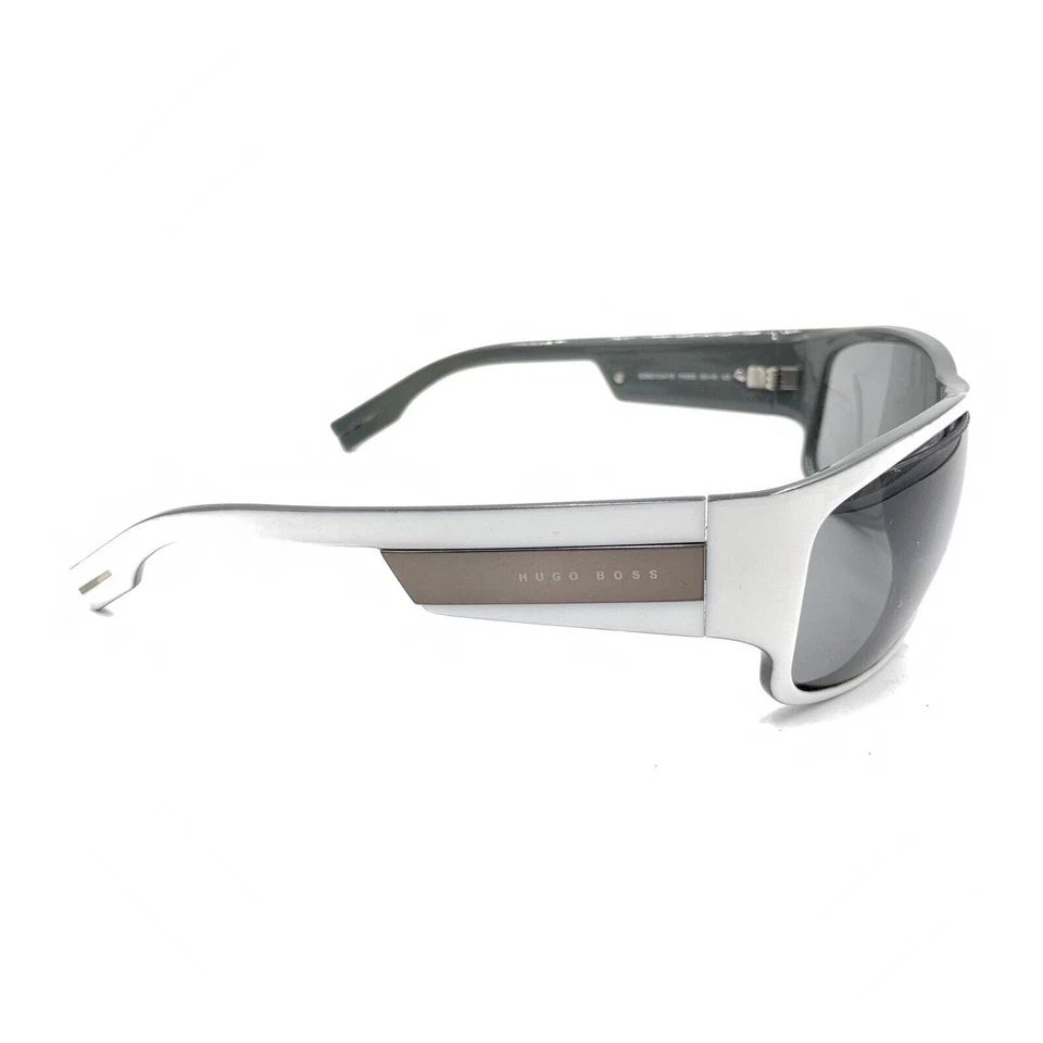 Gafas de sol Hugo Boss 0247/S P32E5 blancas rectangulares envolventes lentes grises 65-16 125 Italia Foto 4 de 4