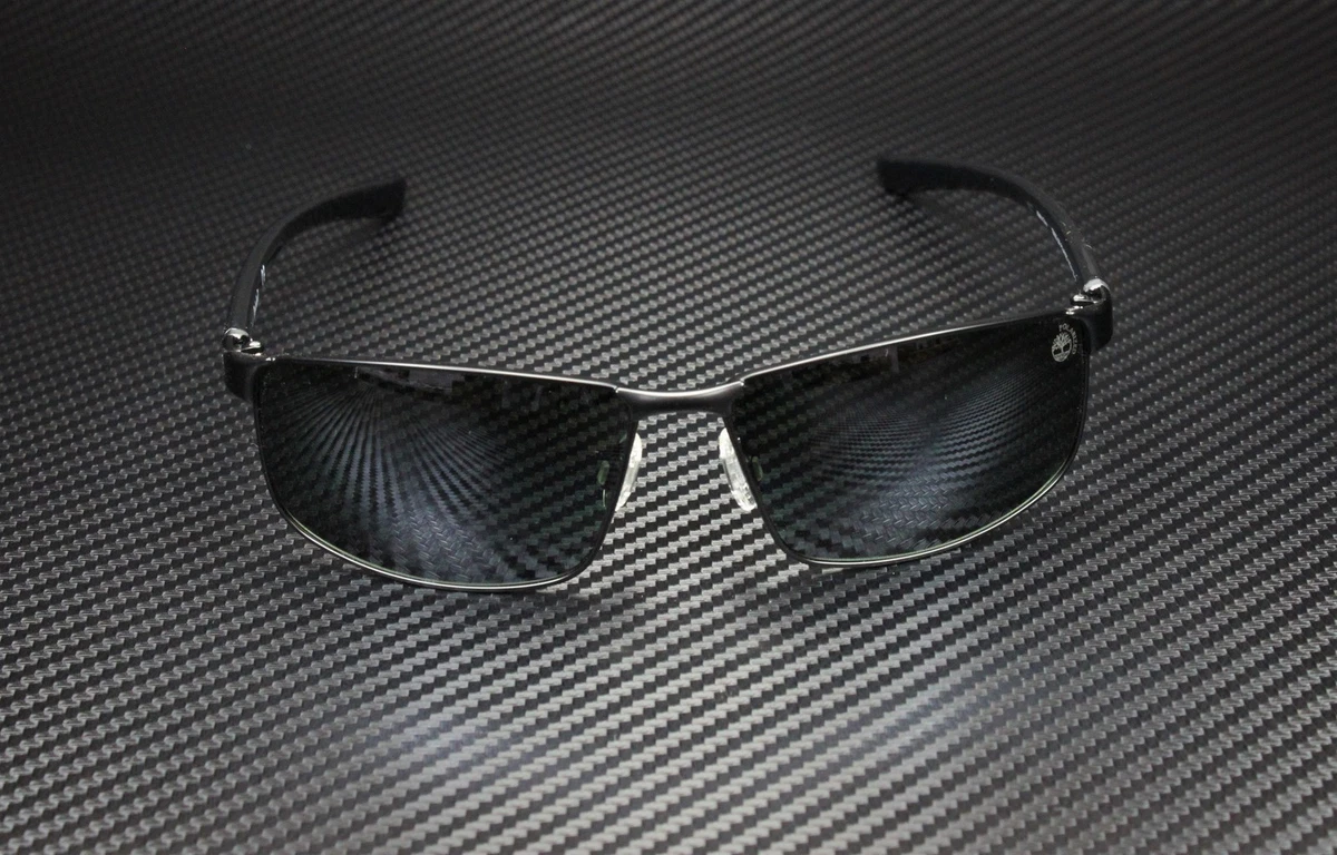 Timberland TB9035 02R Matte Black Green Polarized Metal 61 mm Men's Sunglasses