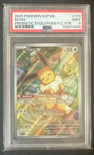 New Listing2025 POKEMON PRISMATIC EVOLUTIONS POKEMON CENTER ETB PROMO SVP #173 EEVEE PSA 9