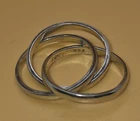 ~VINTAGE~"TAXCO"~MEXICO~"925"~STERLING~SILVER~TRIPLE~BAND~PUZZLE~RING~SIZE~8.5~