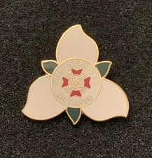 Ontario Fire Service Long Service Trillium Flower Canadian Union Pin - SP7