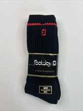 VTG Foot Joy Socks Mens Golf Crew Cut 10-13 NOS Acrylic USA 90's Black Acrylic