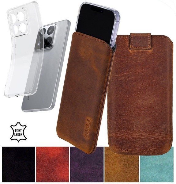 Funda Exclusiva De Piel Real Para Smartphone Xiaomi 17 Con Estuche De Silicona