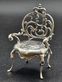 Sterling 925 Hanau Silber Miniatur Sessel Puppenstube Spielzeug Silver