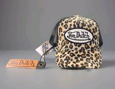 Von Dutch Leopard Print Velvet Trucker Hat Ad...