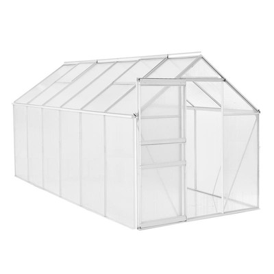 Aluminium Gewächshaus Treibhaus 310x190x195 cm Tomatenhaus Pflanzhaus Gartenhaus